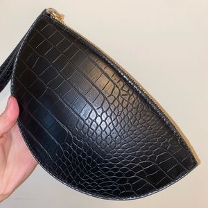 Black Faux Leather Clutch